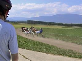 Horse and cart training on a track at Ependes, 30.6 miles into the ride